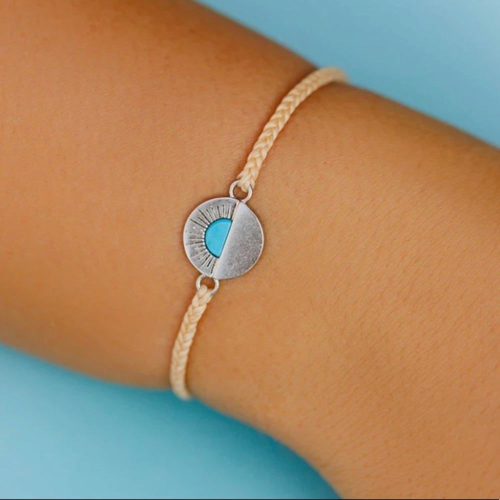UNISEX - NEW - VIDA PURA GEMSTONE SUNSET CHARM BRACELET.. Comes with a free gift - Picture 1 of 14
